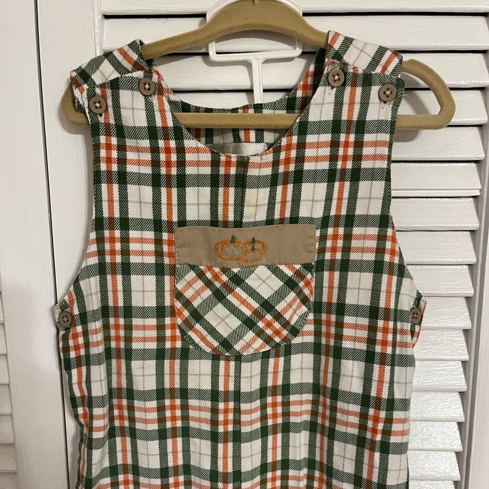 Orange and green plaid pumpkin Longall